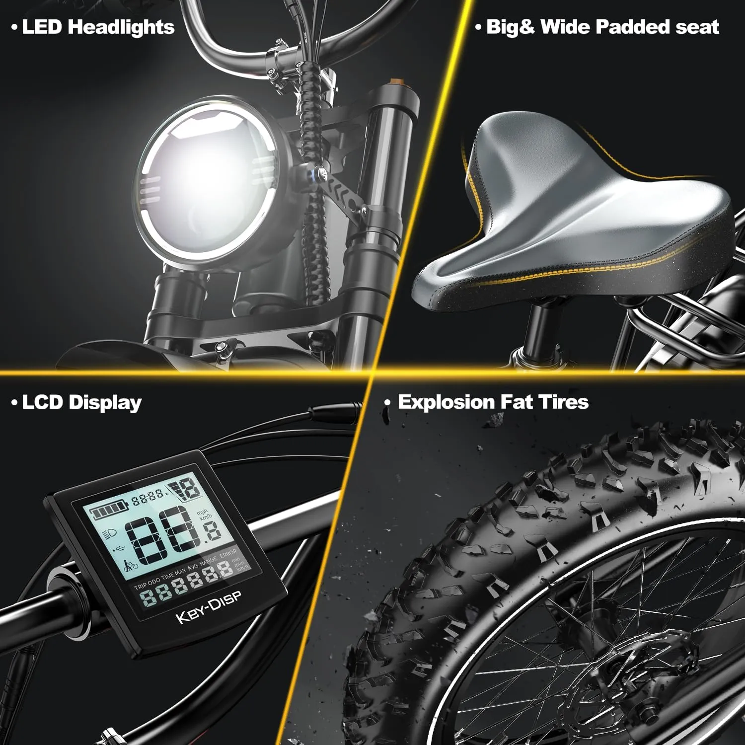 Folding Electric Bike for Adults,1500W Motor(Peak 2000W),35MPH 100Mile,48V 25Ah Battery,20" x 4.0 Fat Tire Foldable Electric Bicycle,Electric Mountain E-Bike,Hydraulic Disc Brake E-Bike