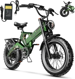Folding Electric Bike for Adults,1500W Motor(Peak 2000W),35MPH 100Mile,48V 25Ah Battery,20" x 4.0 Fat Tire Foldable Electric Bicycle,Electric Mountain E-Bike,Hydraulic Disc Brake E-Bike