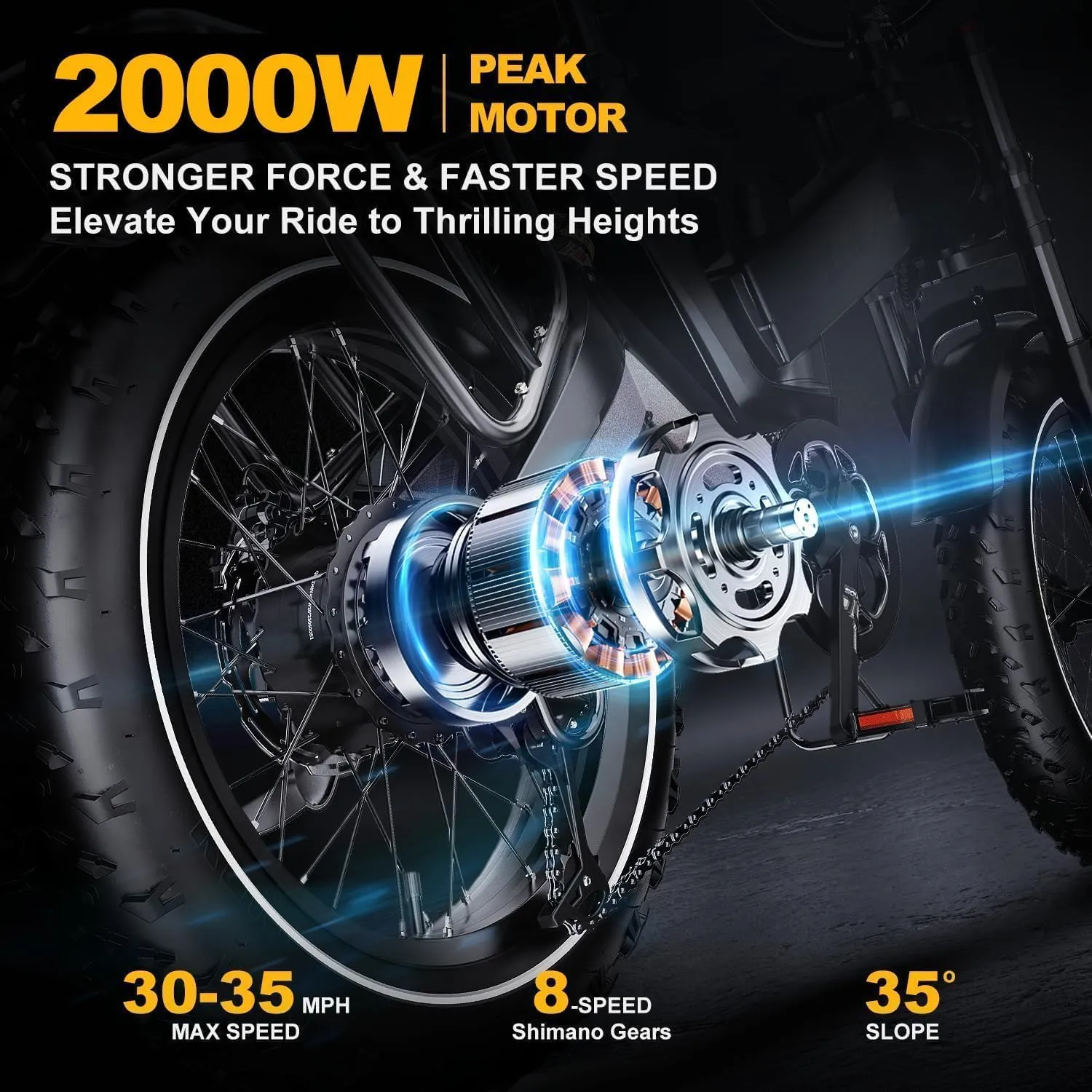 Folding Electric Bike for Adults,1500W Motor(Peak 2000W),35MPH 100Mile,48V 25Ah Battery,20" x 4.0 Fat Tire Foldable Electric Bicycle,Electric Mountain E-Bike,Hydraulic Disc Brake E-Bike