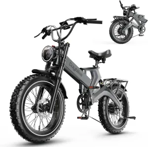 Folding Electric Bike for Adults,1500W Motor(Peak 2000W),35MPH 100Mile,48V 25Ah Battery,20" x 4.0 Fat Tire Foldable Electric Bicycle,Electric Mountain E-Bike,Hydraulic Disc Brake E-Bike