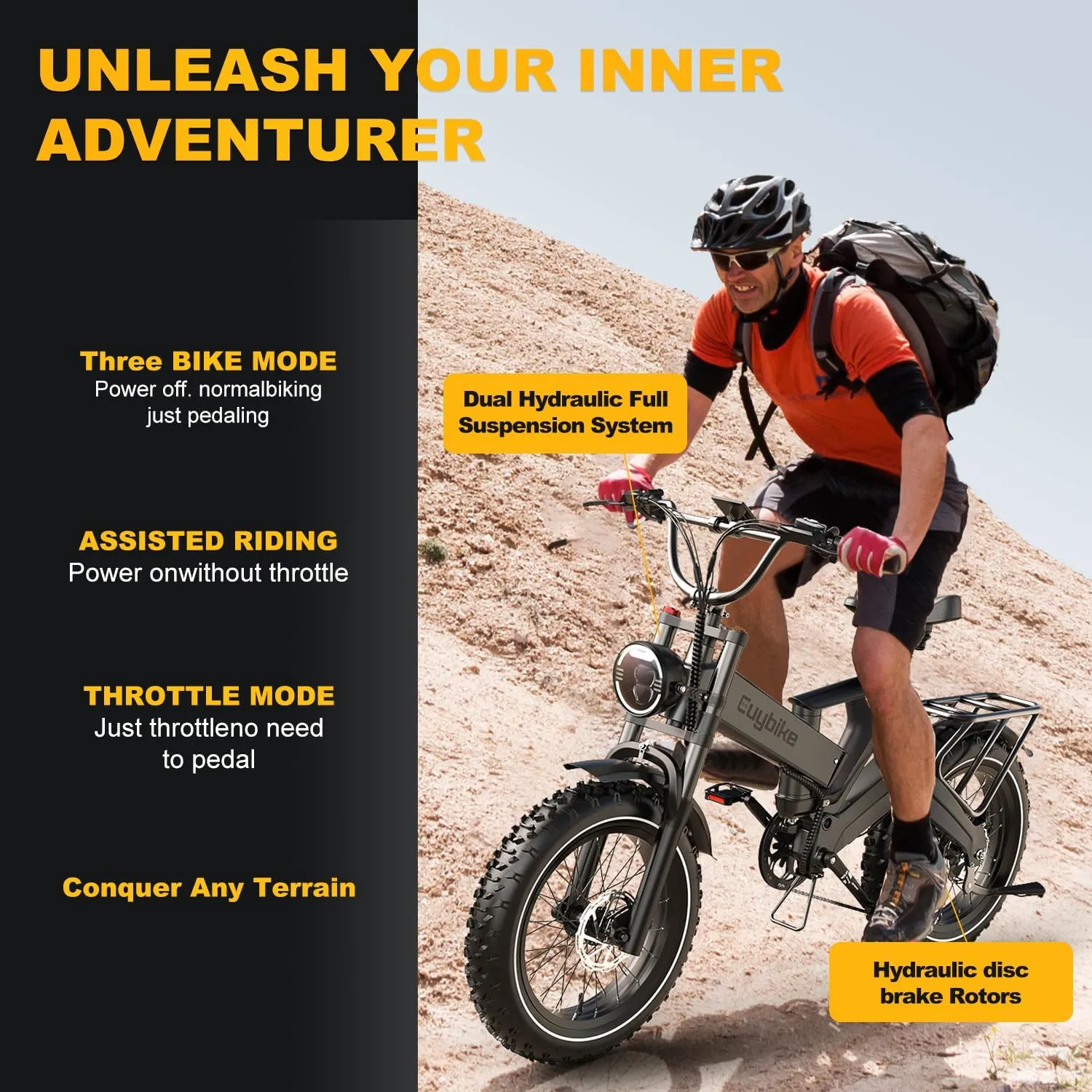 Folding Electric Bike for Adults,1500W Motor(Peak 2000W),35MPH 100Mile,48V 25Ah Battery,20" x 4.0 Fat Tire Foldable Electric Bicycle,Electric Mountain E-Bike,Hydraulic Disc Brake E-Bike
