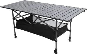 Folding Grill Table, Portable Outdoor Table Adjustable Height Carbon Steel Multifunctional Compact Design for Camping Picnic with Foldable Design