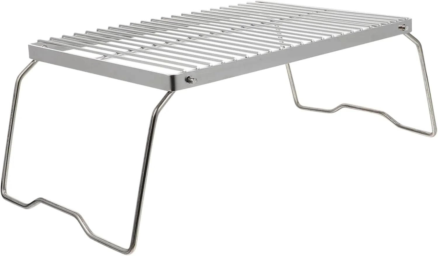 Folding Heavy Duty Stainless Steel Grate for Outdoor Barbecue Portable Campfire Cooking Rack for Camping and Picnics and Fire Resistant Design