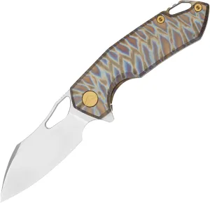 Folding Knife pocket knife EDC Knife With Clip Survival knife Camping knife - M390 Steel Titanium Handle - Outdoor Hiking Survival Hunting knife with Sheath (Colourful)