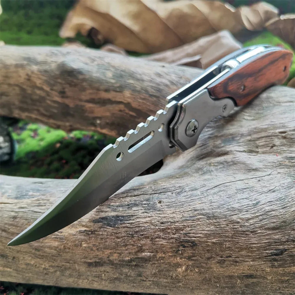 Folding LED Pocket Knife for Hunting and Survival