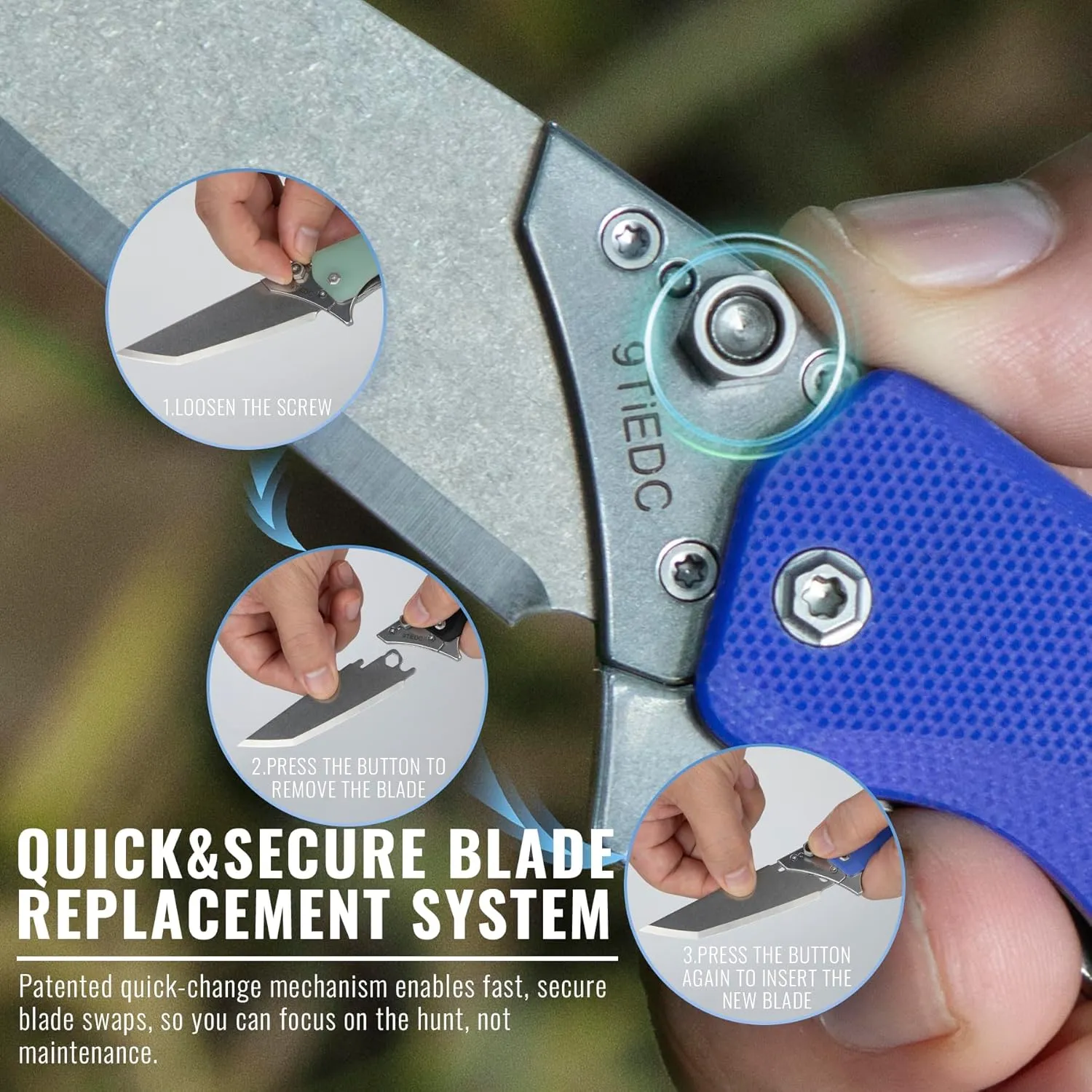 Folding Pocket Flipper Knife, 4pcs Replaceable Blades, 3.5" 440 Steel Blade G10 Handle EDC Knife with Pocket Clip for Men Women, Sharp Camping Survival Hiking, Outdoor or Indoor Carry Knives