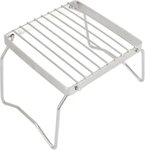 Folding Stainless Steel Campfire Grill - Grid Shaped Cooking Grate for Camping, Picnics, and Outdoor BBQ