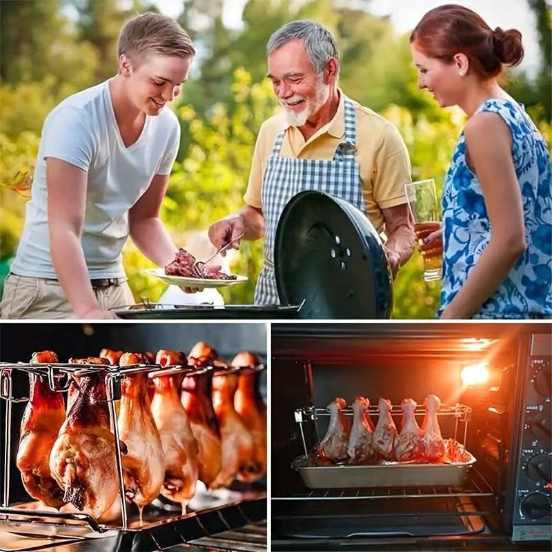 Folding Stainless Steel Chicken Wing Rack- 12 slots