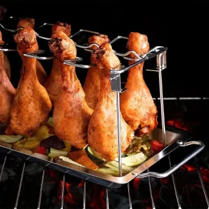 Folding Stainless Steel Chicken Wing Rack- 12 slots