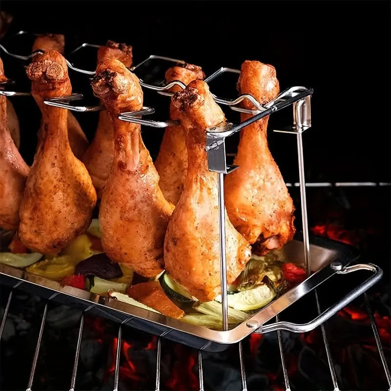 Folding Stainless Steel Chicken Wing Rack- 12 slots