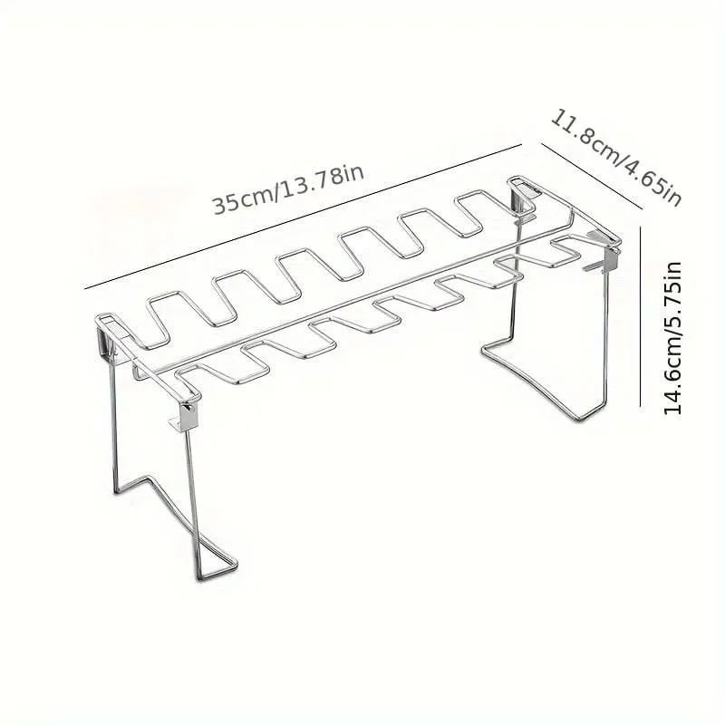 Folding Stainless Steel Chicken Wing Rack- 12 slots