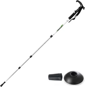 Folding Trekking Pole-Non-Slip Walking Stick-Trekking Cane Telescopic Straight Handle T Handle Crutch-67-135CM,White,4 T Handle
