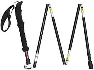 Folding Trekking Pole Ultra-Short Ultra-Light Aluminum Alloy EVA Straight Handle Walking Walking 5 Scepter External Locking Stick