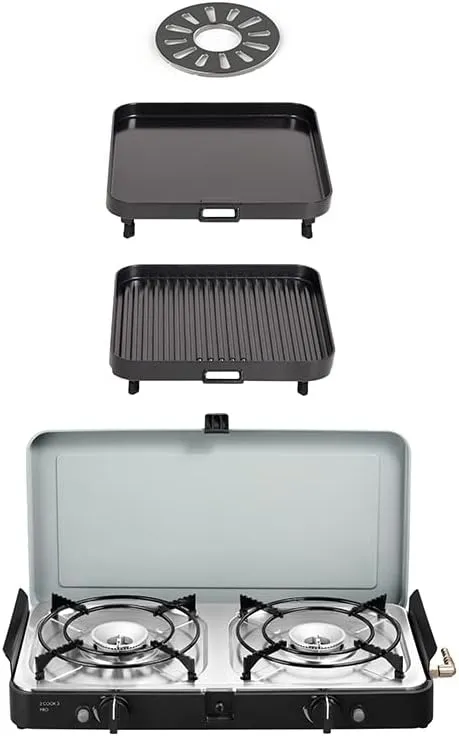Front Runner 2 Cook 3 Pro Deluxe/Portable 3 Piece/Gas Barbeque/Camp Cooker by CADAC