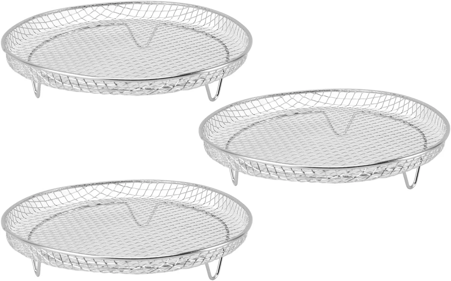 Fryer Dehydrator Rack, Stackable Multifunctional Heat 304 Stainless Steel Dishwasher Safe Fryer Rack for Grilling (Round)