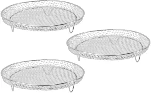 Fryer Dehydrator Rack, Stackable Multifunctional Heat 304 Stainless Steel Dishwasher Safe Fryer Rack for Grilling (Round)