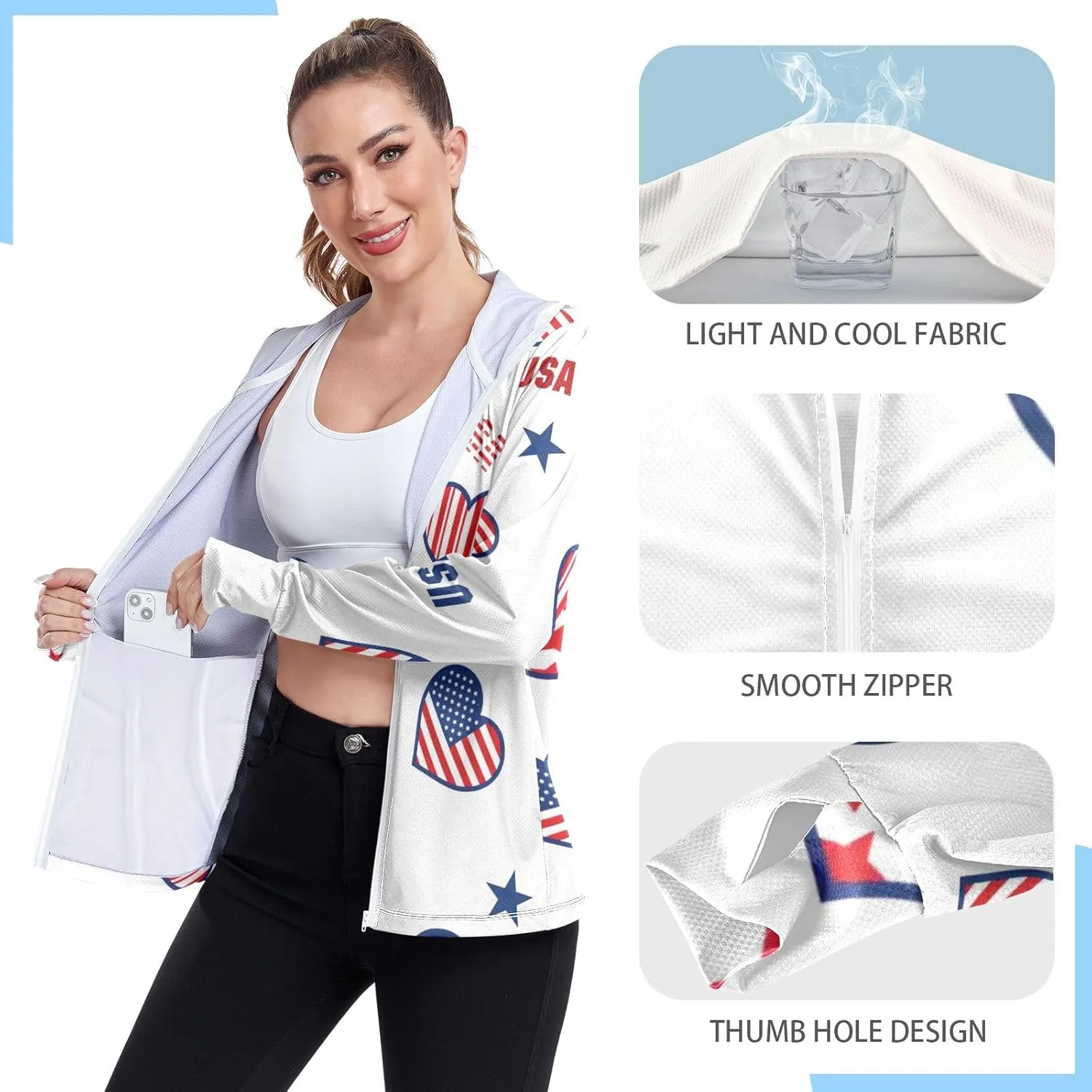 GAIGEO Exotic Tropical Plants Green Women Jacket Active UPF 50  Womens Summer Jackets, Secure Pockets, S
