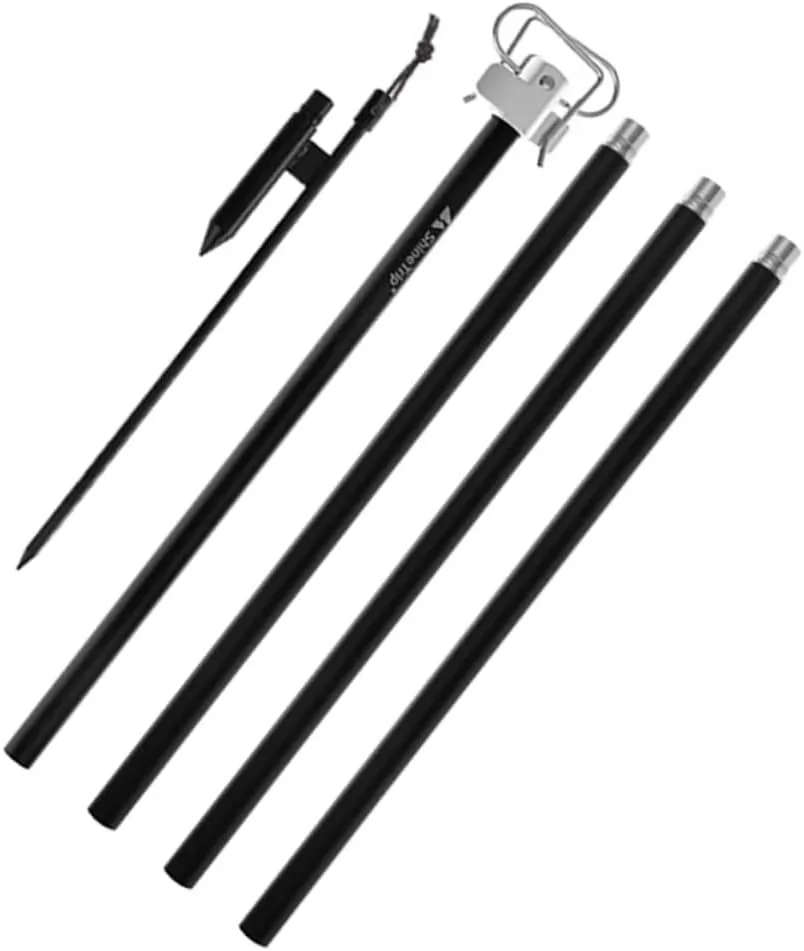 GALPADA Outdoor Lamp Pole Stand Camping Tent Hanging Rack Metal Lamp Holder Lightweight Detachable for Hiking