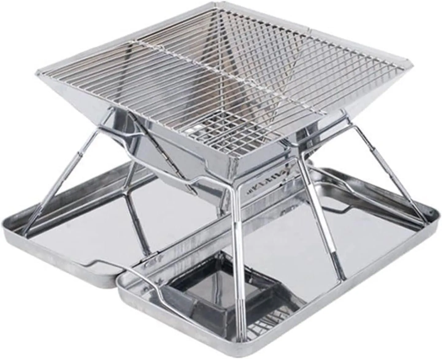 Gas Grill Portable BBQ Grill Stove Charcoal Camping Barbecue Tool Folding Camp Picnic Grilling Shelf Rack Stand for Outdoor Hiking Kitchen