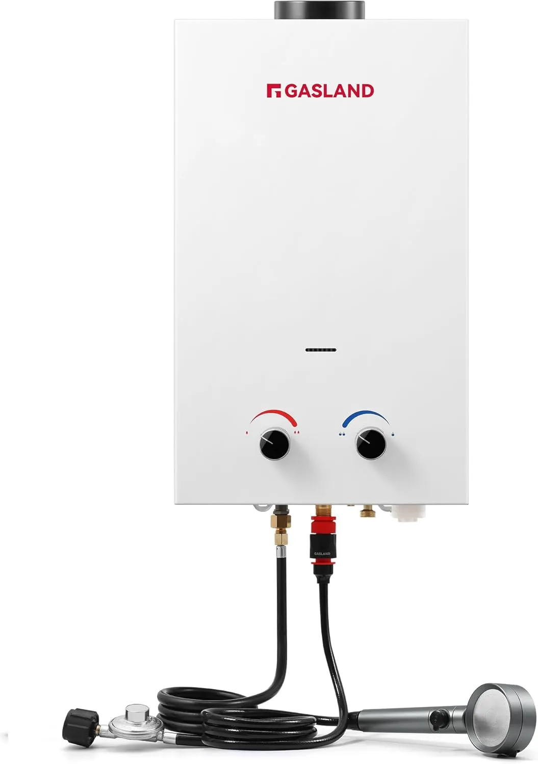 GASLAND BS318 Outdoor Propane Tankless Water Heater 3.18GPM, 12L Portable Hot Water Heater for Cabin, Barn, Camping, RV, Overheating Protection, Easy to Install, White