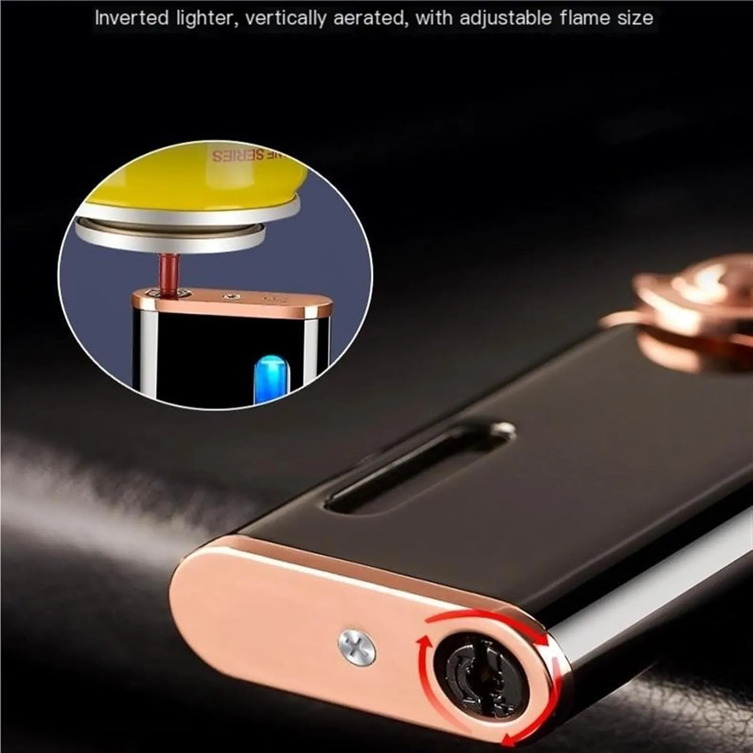 GAVIK Windproof Adjustable Flame Lighter Butane Lighter Blue Flame arm igniter Durable Alloy Material Visible Beam Suitable for Collection and Outdoor Gift Giving (Color : C)