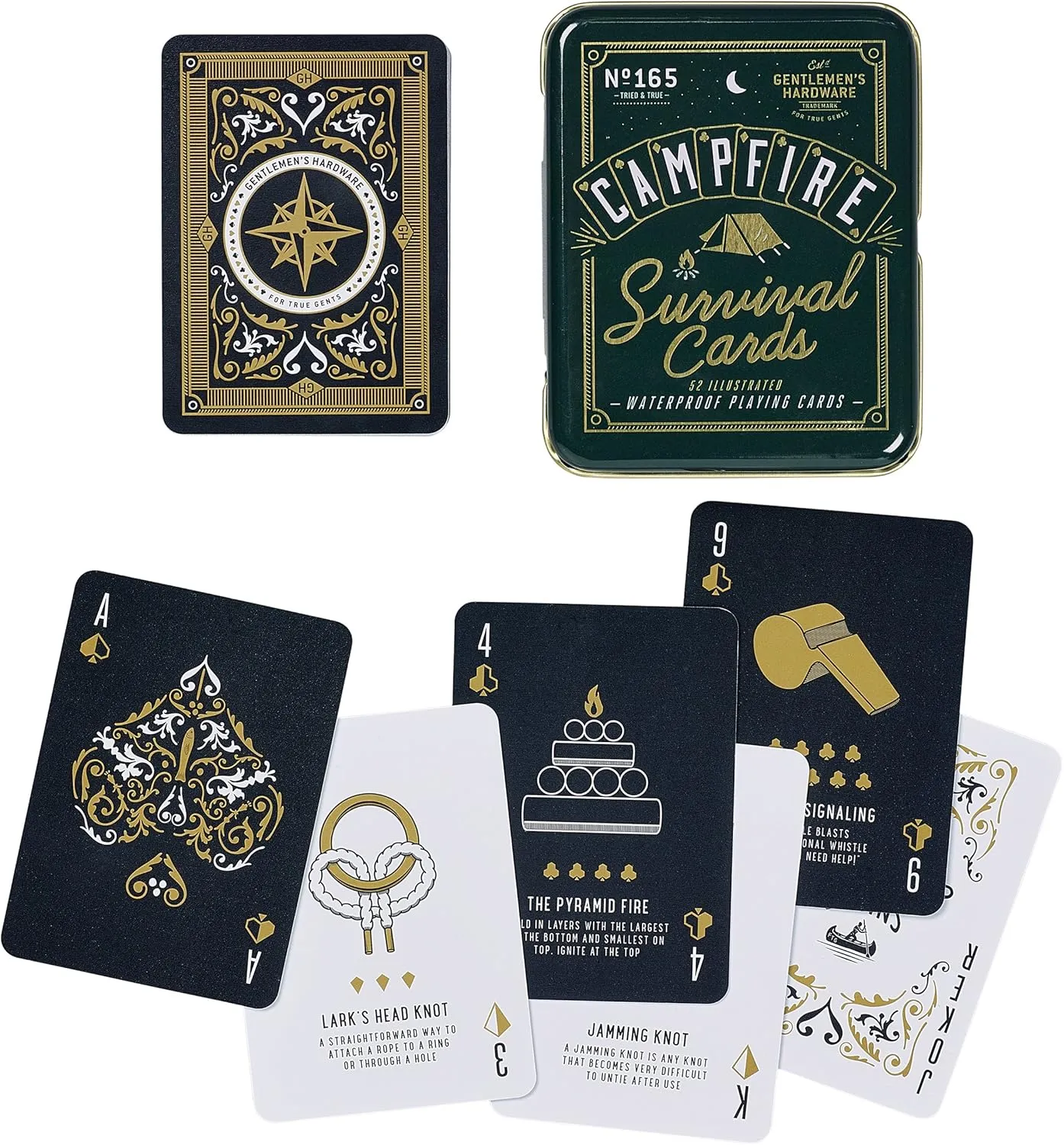 Gentlemen's Hardware Campfire Survival Travel Playing Cards Set