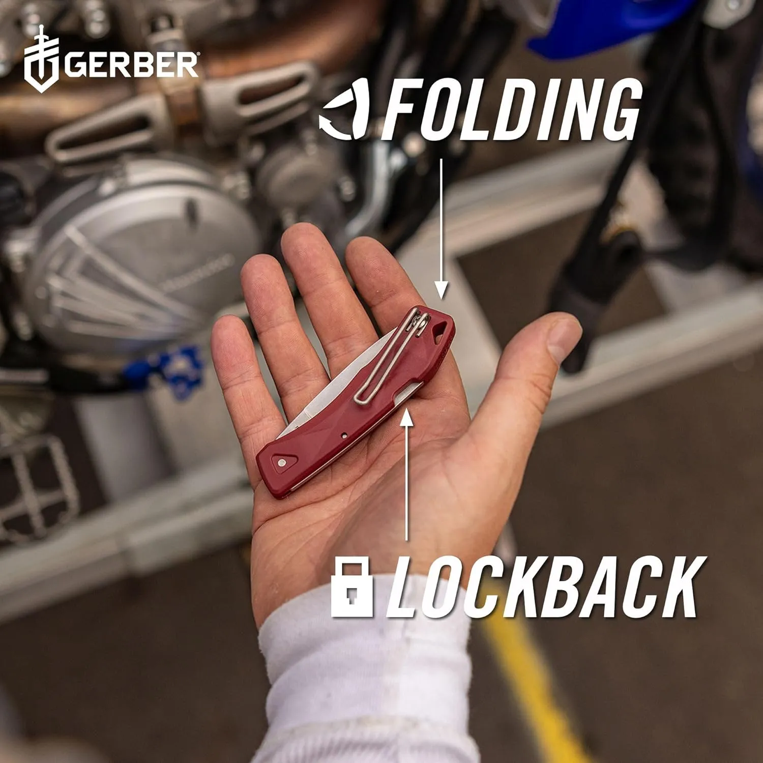 Gerber Gear LST Ultra - Lightweight EDC Knife - Survival Tactical Tool for Hiking, Camping & Outdoor - Compact Folding Pocket Knife - Stainless Steel Blade - Made in USA - Red