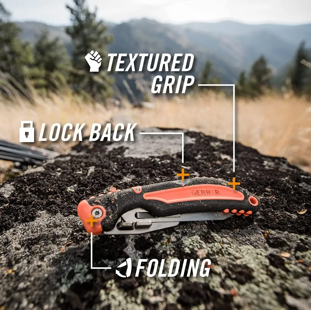 Gerber Gear Vital Pocket Knife, 2.8" Camping and Hunting Plain Edge Folding Knife with Exchange-A-Blade System