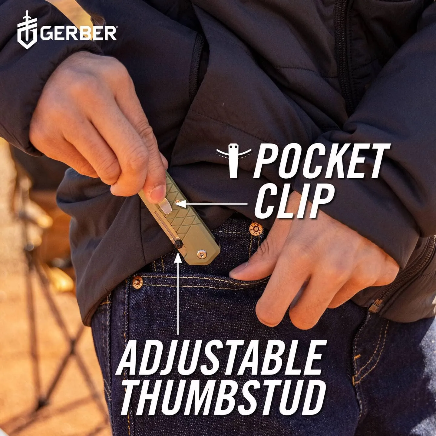 Gerber Gear Zilch Pocket Knife - 3.1" Plain Edge Blade Folding Knife - EDC Gear and Equipment - Lichen Green