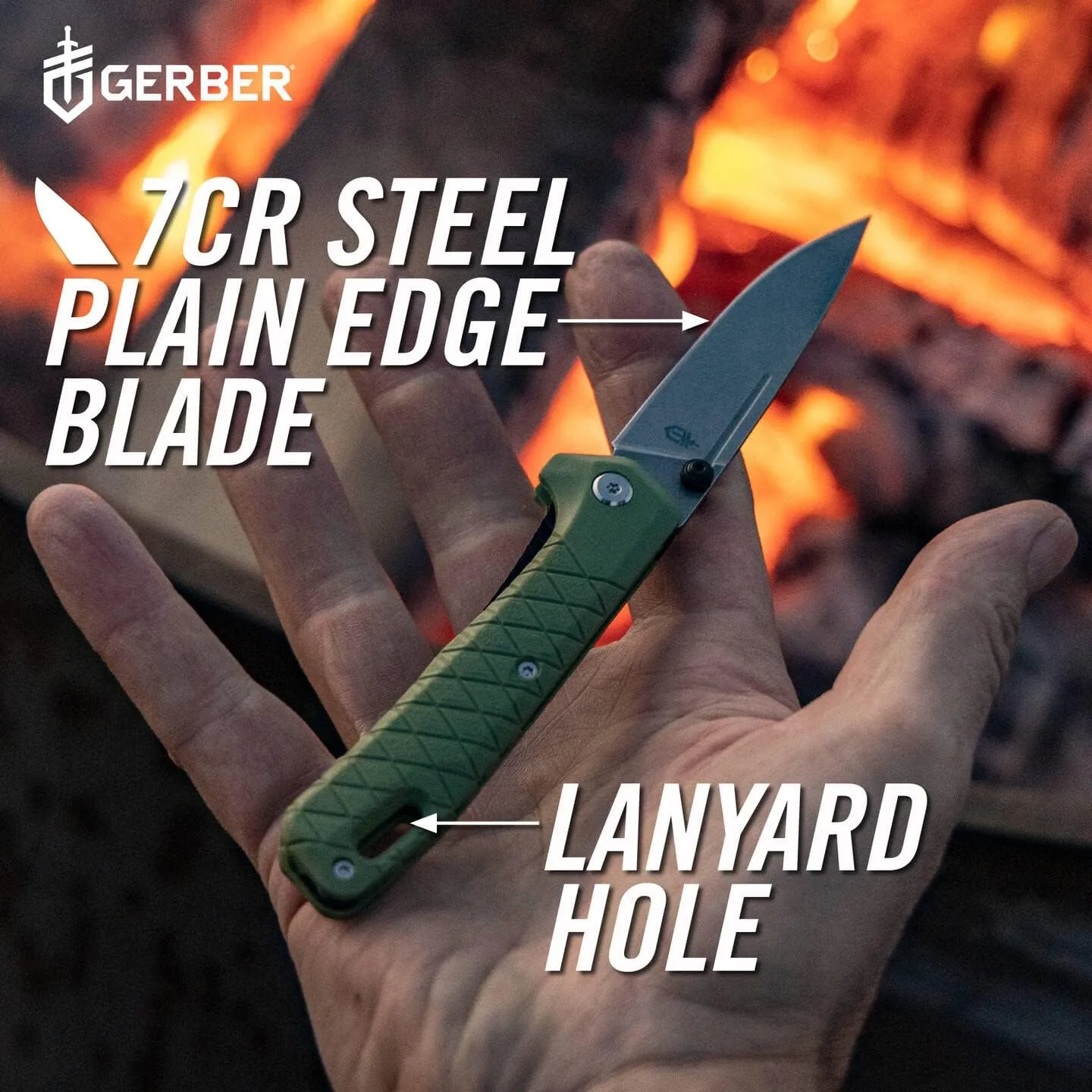 Gerber Gear Zilch Pocket Knife - 3.1" Plain Edge Blade Folding Knife - EDC Gear and Equipment - Lichen Green