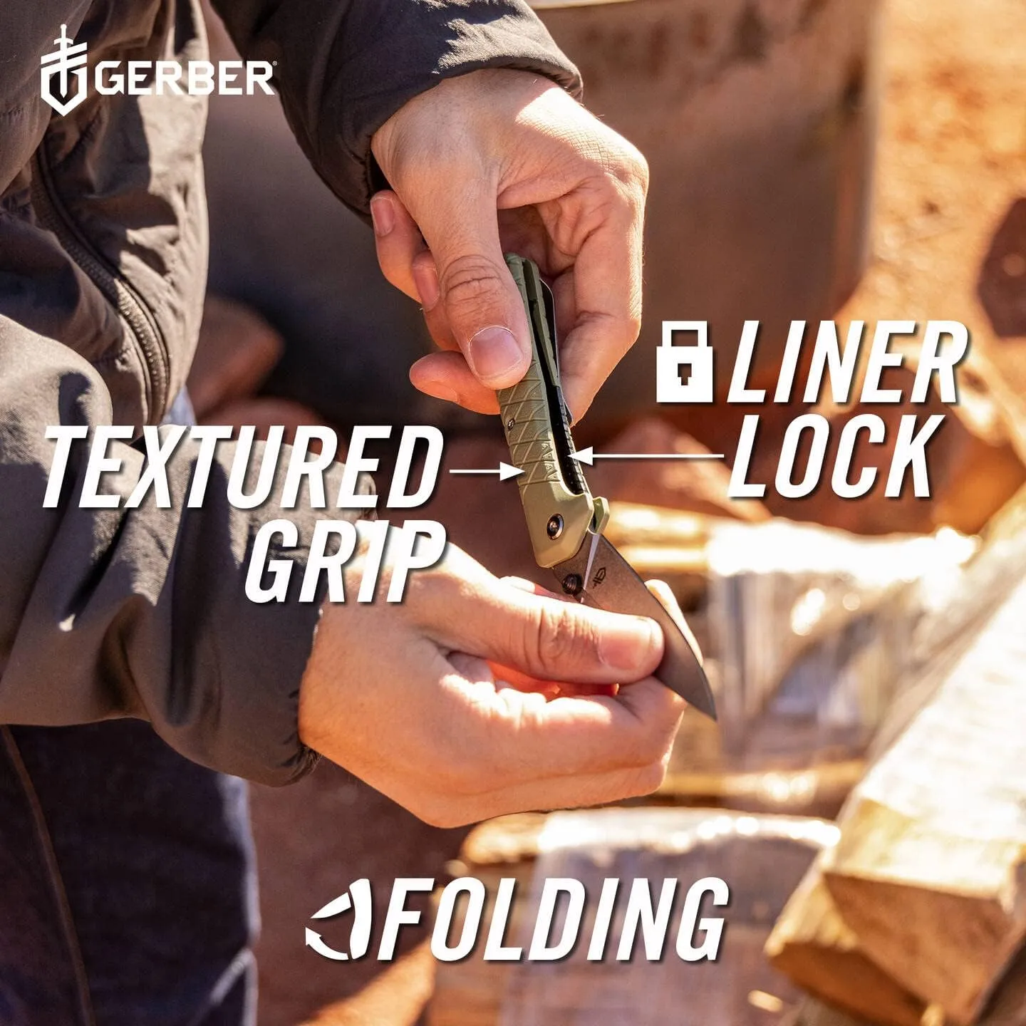 Gerber Gear Zilch Pocket Knife - 3.1" Plain Edge Blade Folding Knife - EDC Gear and Equipment - Lichen Green