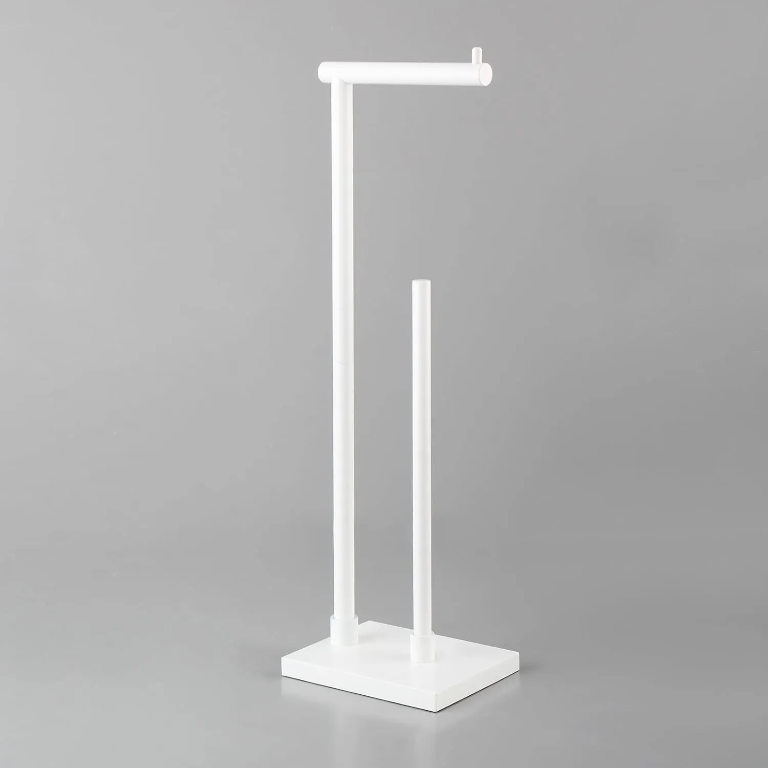 GERZWY Bathroom Toilet Paper Holder Stand SUS 304 Stainless Steel Modern Free Standing Paper Towel Holder, White