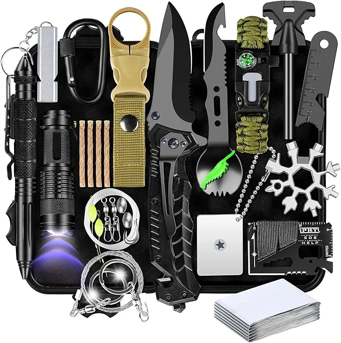 Gifts for Men Him Dad Husband, 28-In-1-Survival Kits, Men'S Gifts Survival Gear, Stocking Stuffers for Men Christmas Birthday Gifts, Unique Cool Gadgets Gifts for Camping, Hiking, Hunting