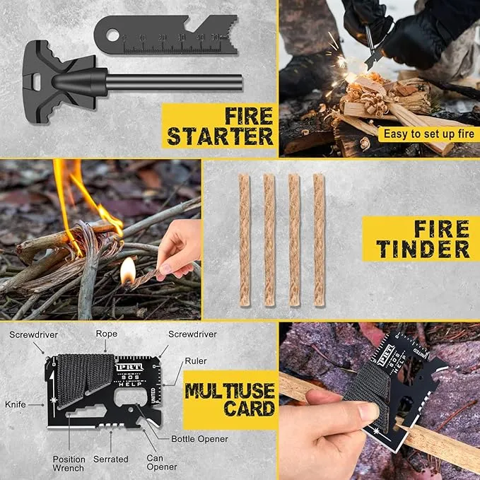 Gifts for Men Him Dad Husband, 28-In-1-Survival Kits, Men'S Gifts Survival Gear, Stocking Stuffers for Men Christmas Birthday Gifts, Unique Cool Gadgets Gifts for Camping, Hiking, Hunting