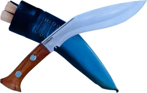 Gorkha WW II Kukri Knife With Sheath & 2 Small Knives, Carbon Steel 11 IN Fixed Blade Panawal, Overall 16 IN (Hiking, Bush crafting, Camping, Indoor & Outdoor) Heavy Duty Knife Hand-Hammered In Nepal