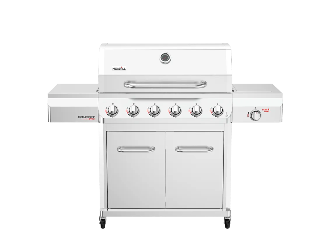 Gourmet Pro 6-Burner Stainless Steel Gas Grill with Searing Side Burner