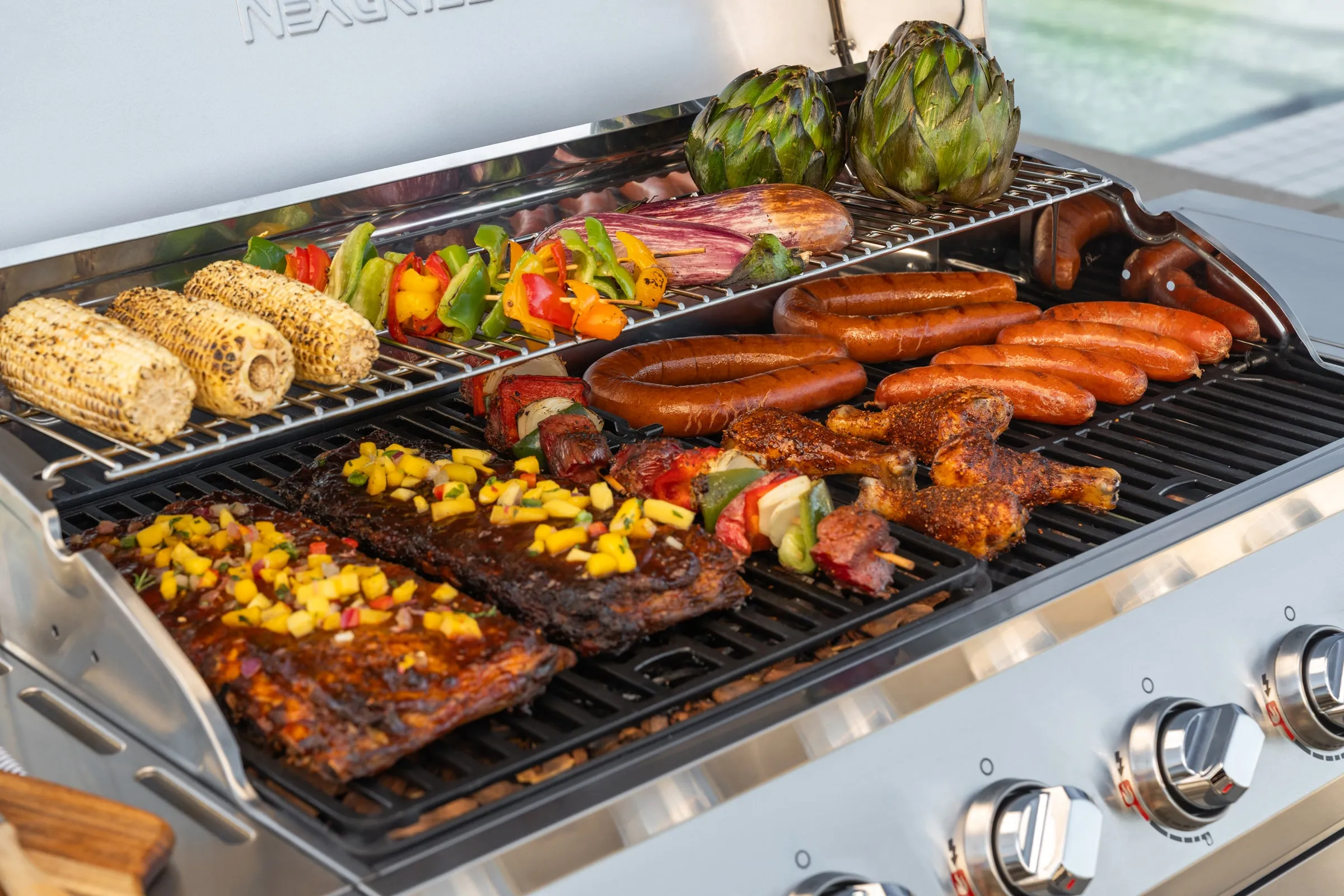 Gourmet Pro 6-Burner Stainless Steel Gas Grill with Searing Side Burner