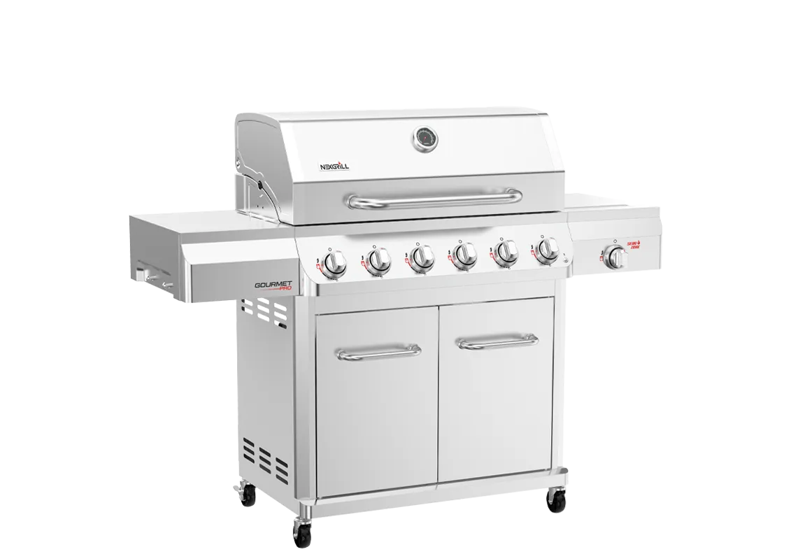 Gourmet Pro 6-Burner Stainless Steel Gas Grill with Searing Side Burner
