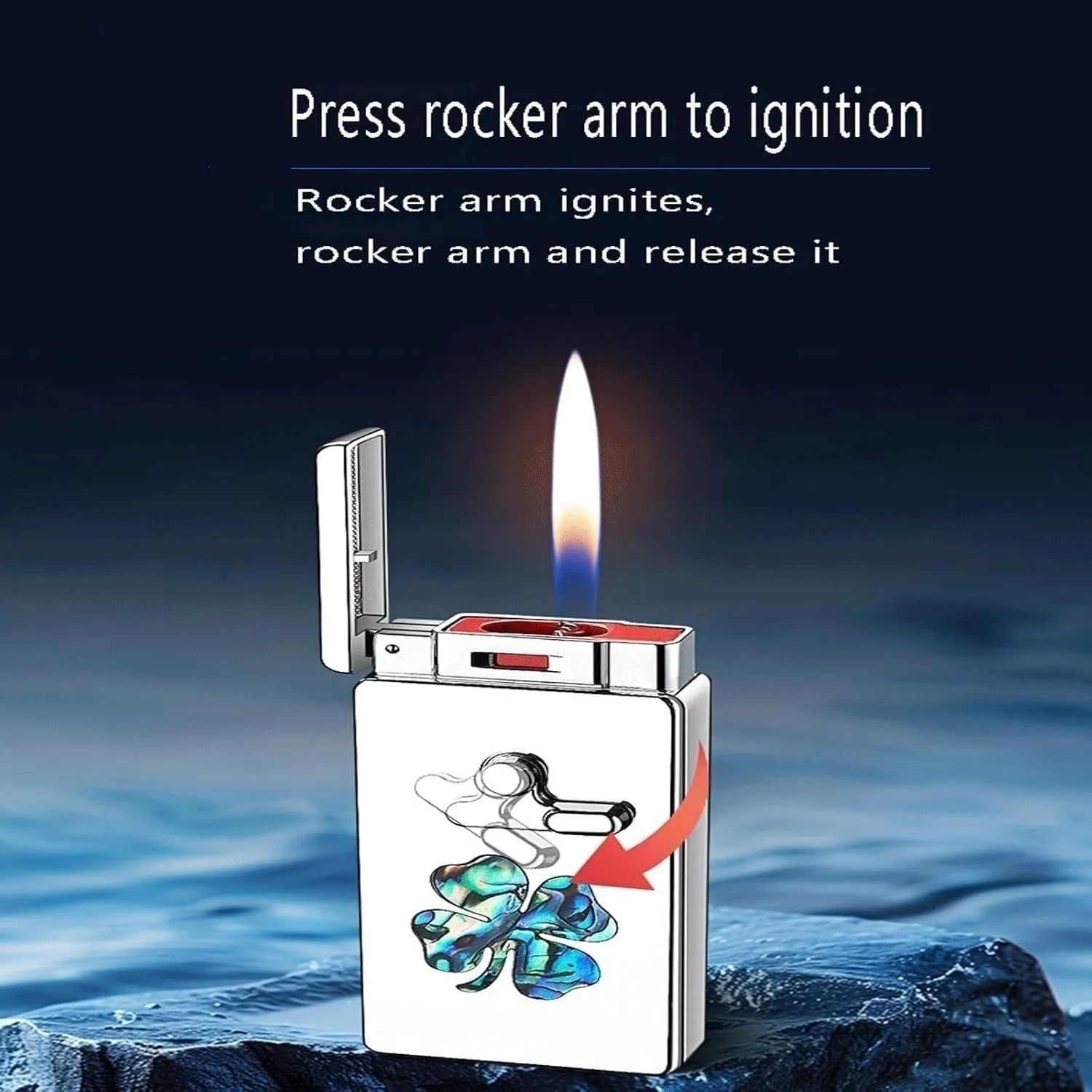 Gravity Induction, Intelligent Induction Metal Butane Lighter, 5 Ignition Modes, Windproof Dual Flame switchable, Adjustable Size, Inflatable Portable Lighter (excluding Fuel)(Silver*b)