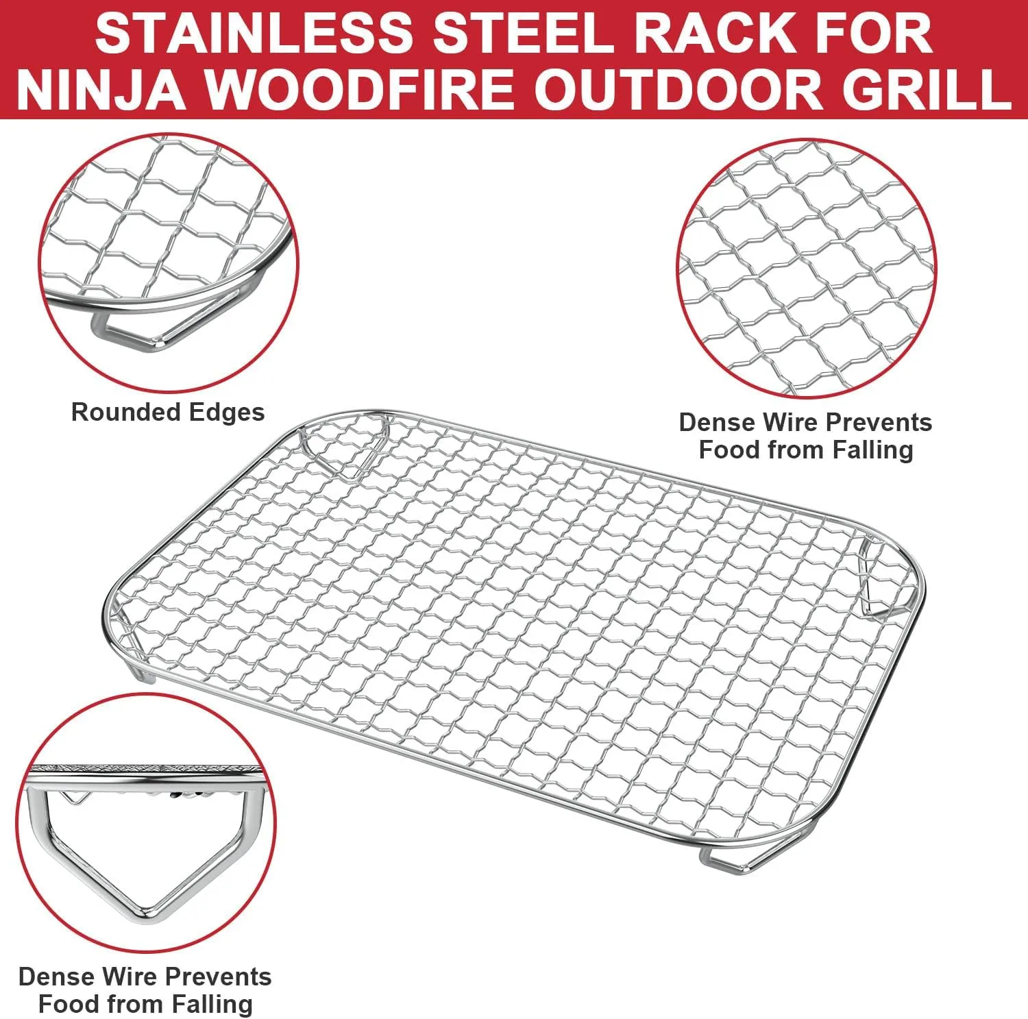 Griddle Plate and Rack for Ninja Woodfire Outdoor Grills OG700 Series, Non-Stick Flat Top Griddle Plate for Ninja XSKGRDPLT Woodfire OG701 OG751 Accessories, Insert