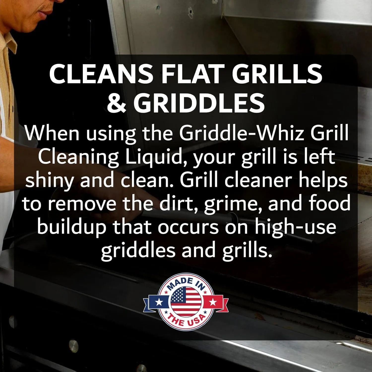 Griddle-Whiz 3pcs Cleaning Combo Kit, Grill Liquid Cleaner with Griddle Scraper & Scrubber Pad for Flat Top Grills & Blackstone Accesories, by FryOilSaver Co.
