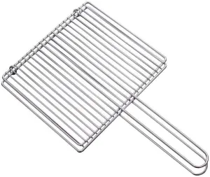 Grill Basket,BBQ Grill Rack, Stainless Steel Grilled Fish Clip Grilled Vegetables Bold Encryption Household Kitchen Barbecue Tools Outdoor 304 Barbecue Net (Color : B 30x20cm)