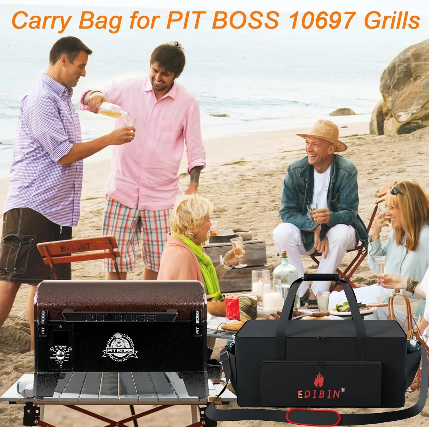 Grill Carry Bag Fit for Pit BOSS 10697 Tabletop Grill,Portable 600D Heavy Duty Weather Resistant Tabletop Grill Carry Bag for Pit BOSS 10697 Grill