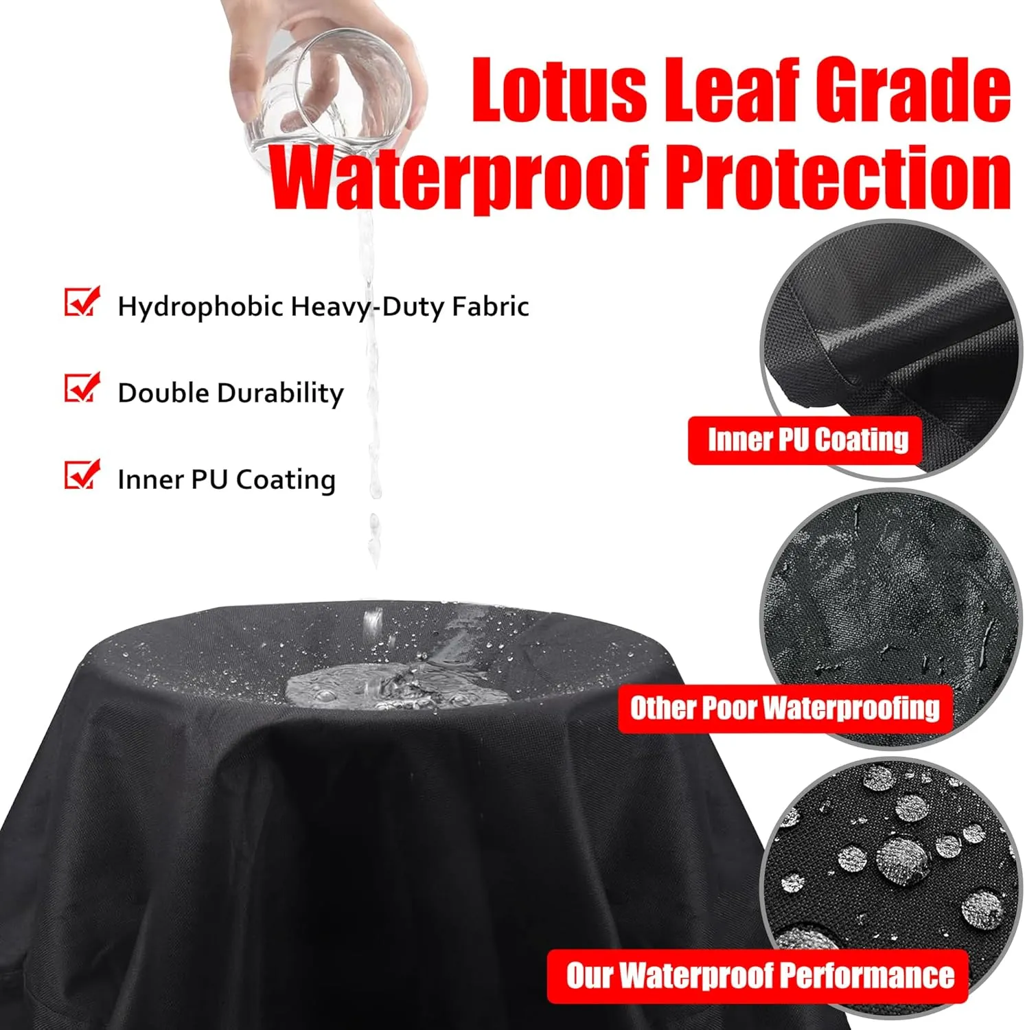 Grill Cover, 60 inch Heavy Duty BBQ Gas Grill Cover for Outdoor Grill, Waterproof, Weather Resistant, Anti-UV, Rip-Proof, Fade Resistant Barbecue Cover with Hook-and-Loop Straps for Most Grills