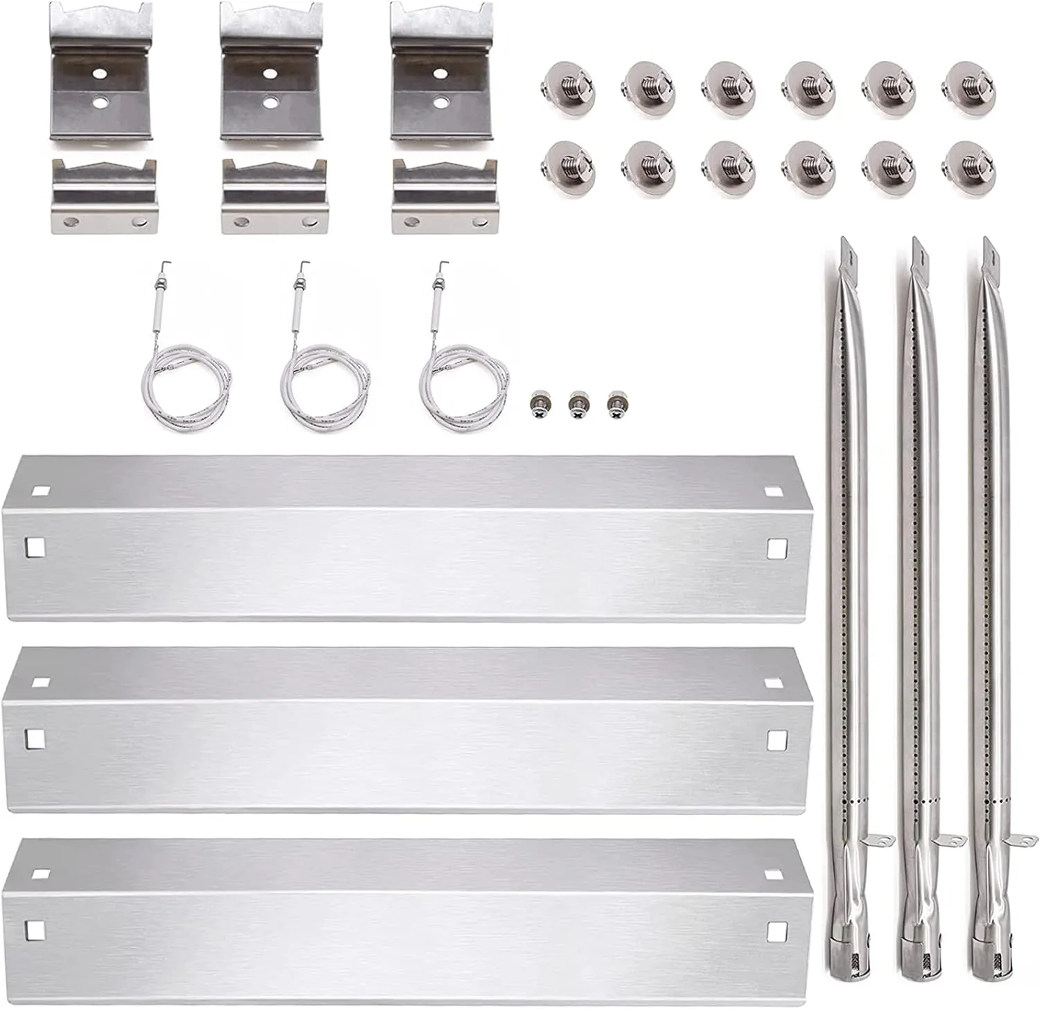 Grill Parts for Char-griller Replacement Parts, Chargriller 5050, 5650, 3001, 3072, 5072, 3030, 3008, 5252, 3000, 4000, King-griller 3008, 5252, Heat Plate, Burner Tubes, Ignitor, Hanger Brackets.