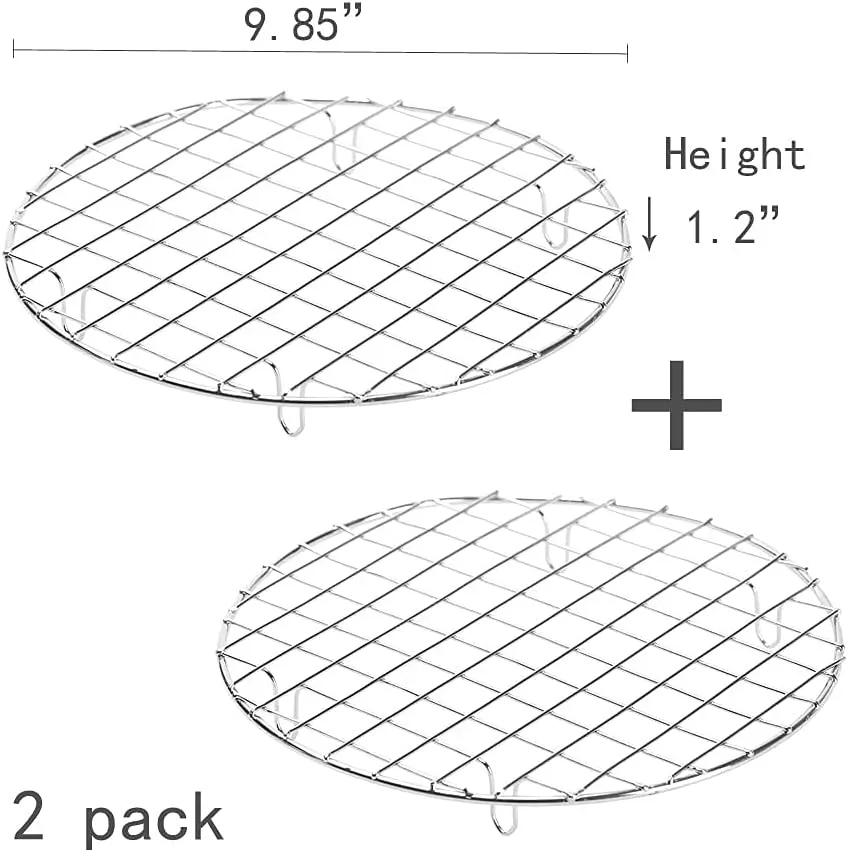 Grill Rack, 304 Stainless Steel BBQ Grilling Rack (9.85 inch 2-Pack)…
