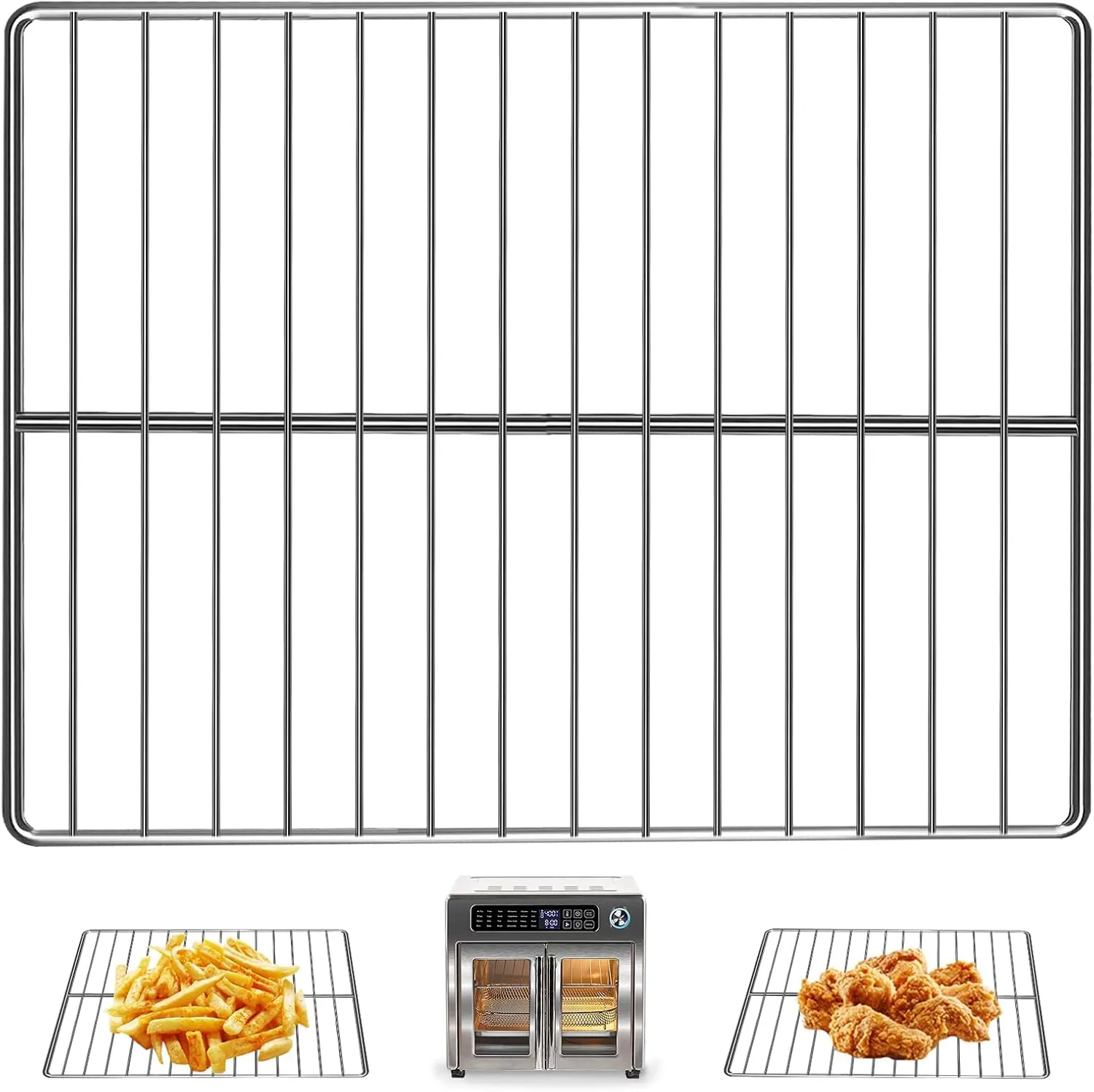 Grill Rack for Emeril Lagasse 26 QT Extra Large Air Fryer, 12.5''*11.5'' Stainless Steel Air Fryer Accessories Roasting Steamer Wire Rack