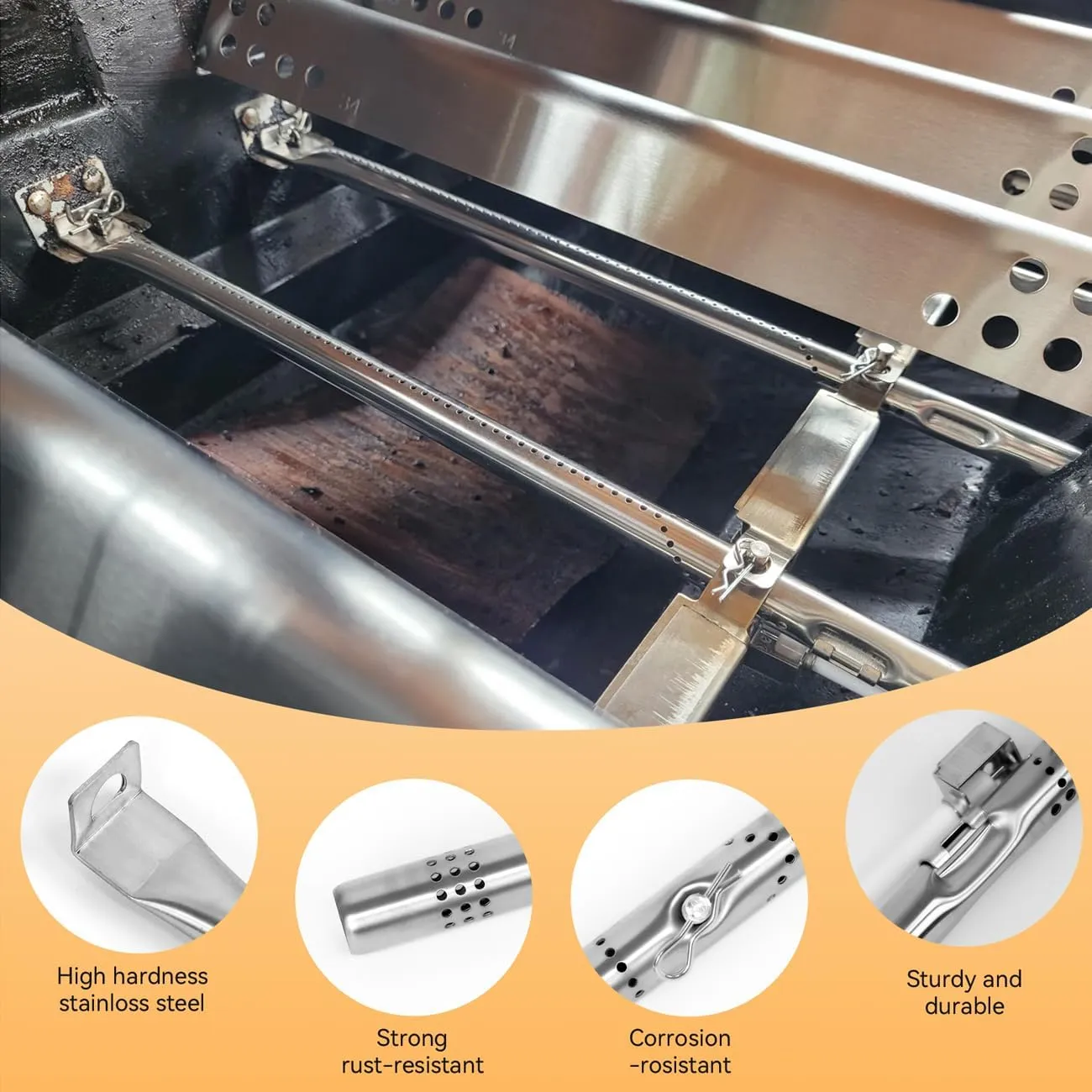 Grill Repair Parts for Charbroil Performance 6 Burner 463244819 463238218 463276517 463276617 466245917 463277918 463274819, G470-5200-W1 Burner Tube 470-0004-W1A Heat Plate for 6 Burner 463244819