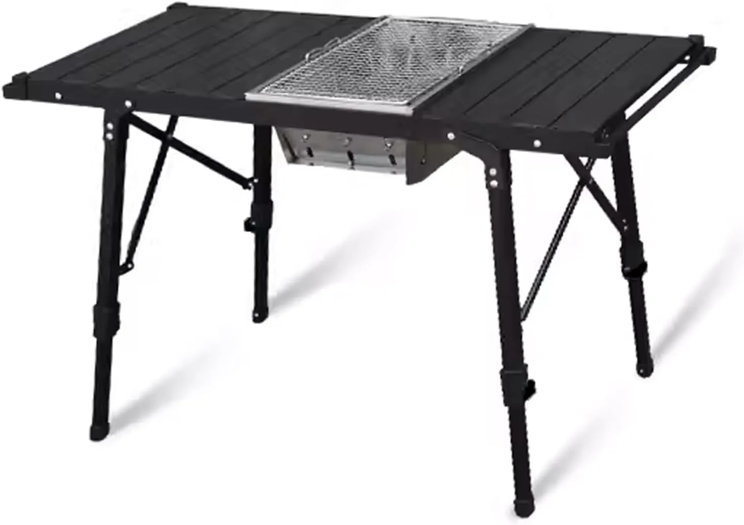 Grill Tables for Outside BBQ, Folding Grill Liftable X-Shaped Bracket Aluminum Alloy, Portable Picnic Table Foldable, for Outdoor, Picnic, BBQ