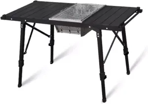 Grill Tables for Outside BBQ, Folding Grill Liftable X-Shaped Bracket Aluminum Alloy, Portable Picnic Table Foldable, for Outdoor, Picnic, BBQ